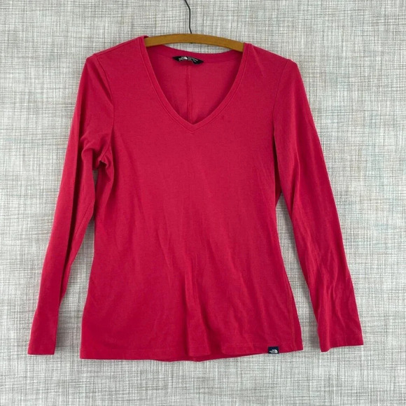 The North Face flash dry long sleeve Top Womens M red 0939 - Picture 1 of 8